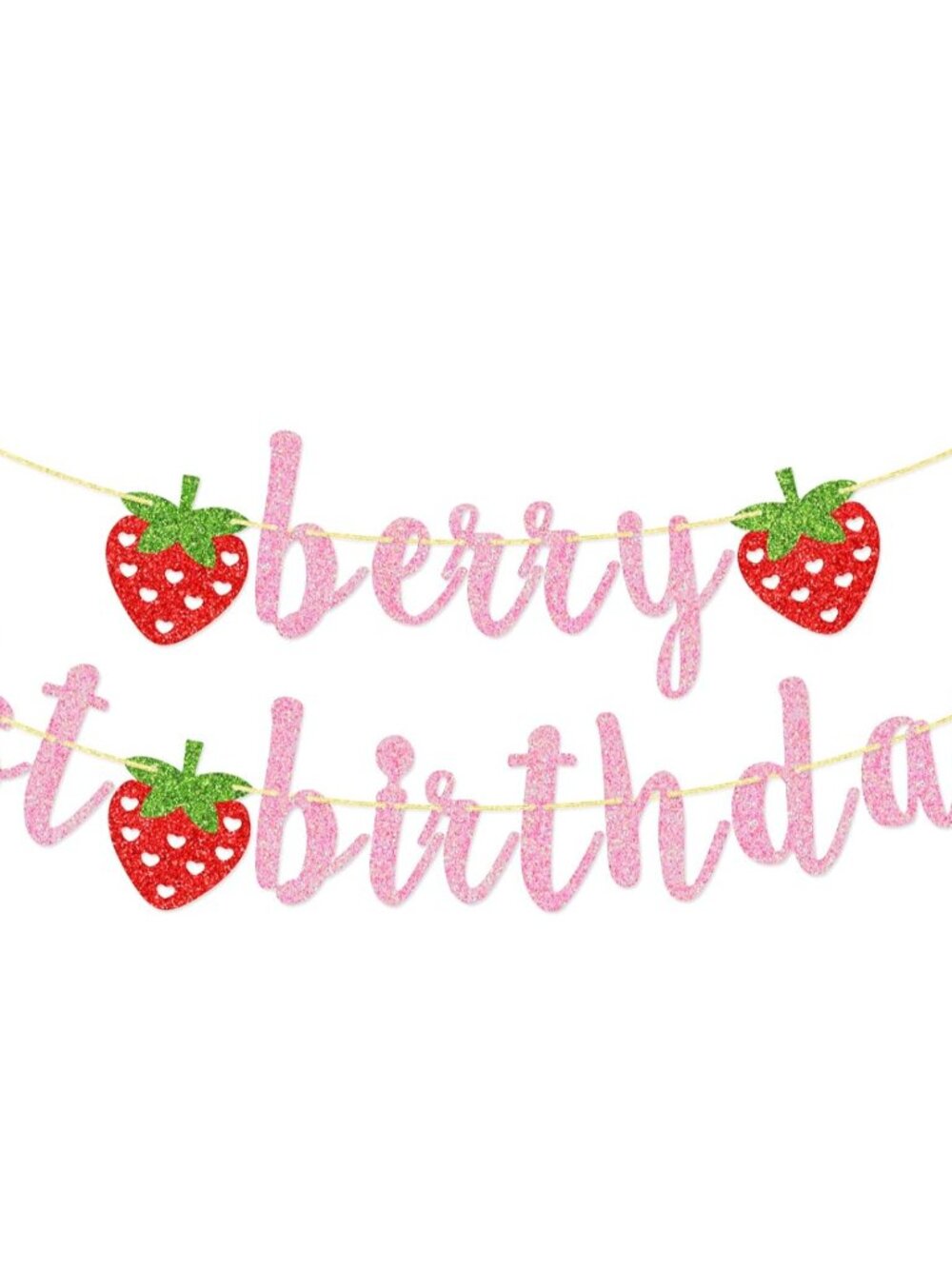 Berry First Birthday Banner, Strawberry Birthday Decorations